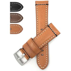 Bandini 820s | Mens Leather Watch Strap, Double Stitch