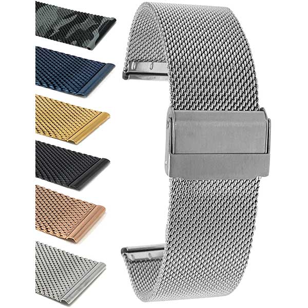 Samsung Galaxy Watch 4  Silver Stainless Steel Mesh Watch Band 