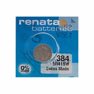 1 x Renata 384 Watch Batteries, 0% MERCURY equivalent SR41SW