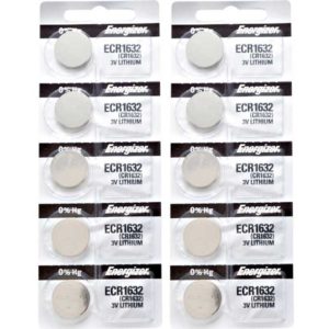 10 x Energizer 1632 Batteries, 3V Lithium CR1632