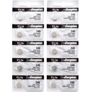 10 x Energizer 346 Watch Batteries, 1.55V, 0% MERCURY equivalent SR712SW, 712
