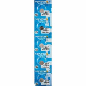 5 x Renata 377 Watch Batteries, 1.55V, 0% MERCURY equivalent SR626SW