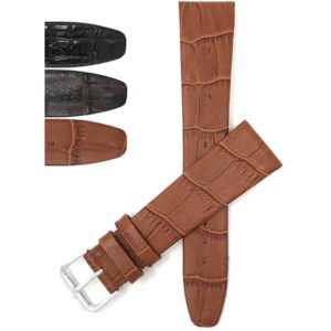 Bandini 107 | Flat Leather Strap, Alligator Pattern, Semi-Glossy