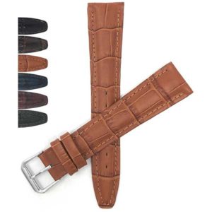Bandini XL207 | Extra Long (XL) Leather Watch Band, Alligator Pattern Strap