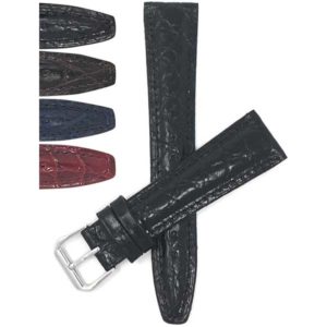 Bandini 210 | Womens Leather Strap, Lizard Pattern, Padded, Glossy