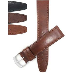 Bandini 300 | Classic Flat Leather Watch Band, Stitch, Standard, Extra Long (XL)