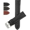 Bandini 502 | Mens Leather Band, Buffalo Pattern, White Stitch, Padded, Standard & Extra Long (XL)