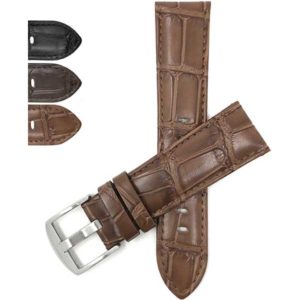 Bandini 517 | Mens Leather Watch Band, Crocodile Pattern