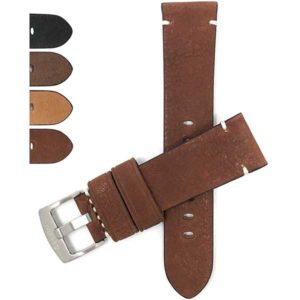 Bandini 525 | Mens Distressed Leather Watch Band, Minimal Stitch