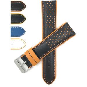 Bandini 605 | Mens Leather Two-Tone Rally Watch Band, Vented, Racer