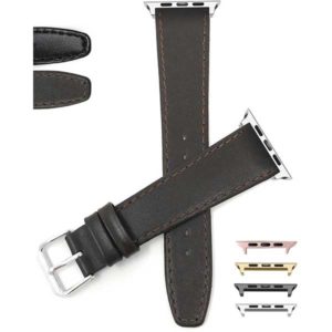 Bandini Thin Leather Watch Band with Stitch for Apple Watch Series 6/5/4/3/2/1