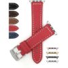 Bandini Thick Racer Style Leather Watch Strap, White Stitch for Apple Watch Series 6/5/4/3/2/1