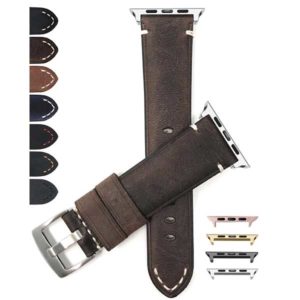 Bandini Vintage Distressed Leather Watch Strap for Apple Watch Series 6/5/4/3/2/1(Also Extra Long XL)