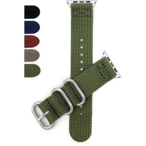 Bandini 2 Piece Nylon Nato Style Watch Strap for Apple Watch 38mm/40mm, Series 6/5/4/3/2/1