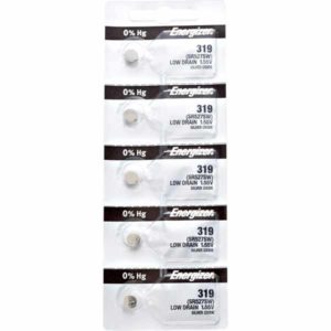 5 x Energizer 319 Watch Batteries, 1.55V, 0% MERCURY equivalent SR527SW, 527