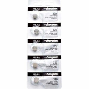 5 x Energizer 329 Watch Batteries, 1.55V, 0% MERCURY equivalent SR731SW, 731