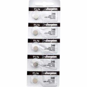 5 x Energizer 346 Watch Batteries, 1.55V, 0% MERCURY equivalent SR712SW, 712