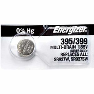 1 x Energizer 395 Watch Batteries, 1.55V, 0% MERCURY equivalent SR927W, 399, SR927SW