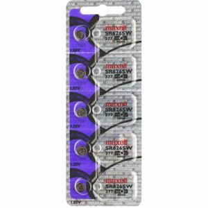 5 x Maxell 377 Watch Batteries, 0% MERCURY equivalent SR626SW Battery