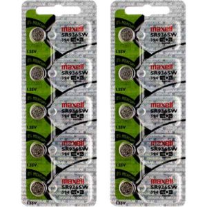 10 x Maxell 394 Watch Batteries, 0% MERCURY equivalent SR936SW, 936, AG9 Battery
