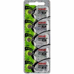 5 x Maxell 397 Watch Batteries, 0% MERCURY equivalent SR726SW Battery