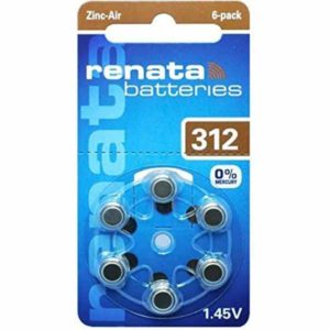Renata 312 – Zinc Air Hearing Aid Batteries – 6 Pack, ZA312
