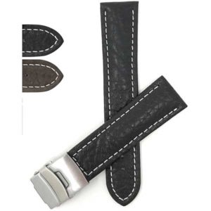 Bandini DE900 | Mens Leather Watch Band with Deployment Buckle