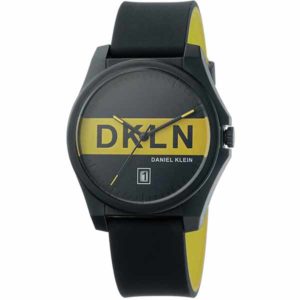 Daniel Klein Mens Watch - Silicone Strap - 42.5mm Analog - Quartz - Two-Tone - Black - DK12278-1