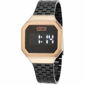Daniel Klein 34mm Touchscreen Mens Retro Square Digital Watch - Stainless Steel - Rose Gold Tone/Black - DK12464-5
