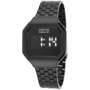 Daniel Klein 34mm Touchscreen Mens Retro Square Digital Watch - Stainless Steel - Black - DK12464-6