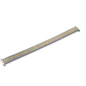 Angle view of Two-Tone Expansion Watch Strap, Metal Stretchy Band, Straight End
