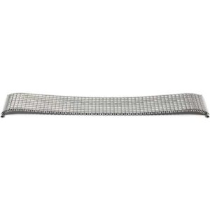 Flat view of Silver Tone Stainless Steel Stretch Watch Band, Straight End, Metal Expansion Strap