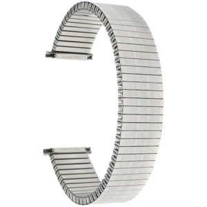 Top view of Silver Tone Mens Silver Tone Metal Stretch Watch Band, Stainless Expansion Strap