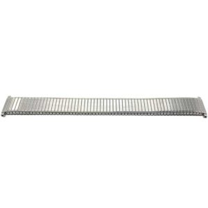 Flat view of Silver Tone Expansion Watch Band, Metal Stretch Strap for Timex, Citizen & More