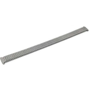 Angle view of Silver Tone Womens Stretch Band, Metal Expansion Watch Strap, Straight End