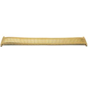 Flat view of Gold Tone Mens Expansion Watch Band, Stainless Steel Stretch Strap, Straight End