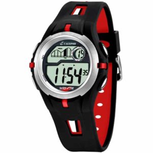 Calypso 42.5mm Mens Digital Sports Watch, Silicone Strap - Black / Red / Silver - K5511/4