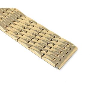 Closeup view of Gold Tone 22mm Stainless Steel Watch Band for Men, Metal Watch Strap, Gold Tone