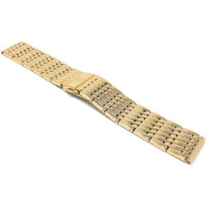 Top view of Gold Tone 22mm Stainless Steel Watch Band for Men, Metal Watch Strap, Gold Tone