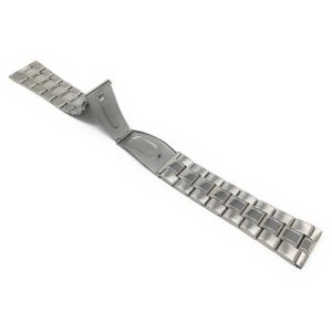 Open view of Silver Tone 24mm Silver Stainless Steel Watch for Men, Ajustable, Fold Over Clasp