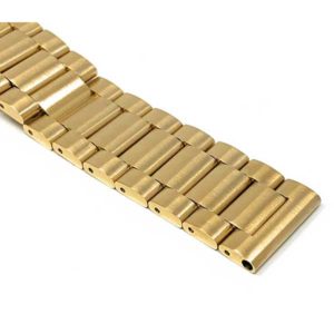 Closeup view of Gold Tone Mens Metal Watch Band, Silver, Gold, Black, Black/Silver