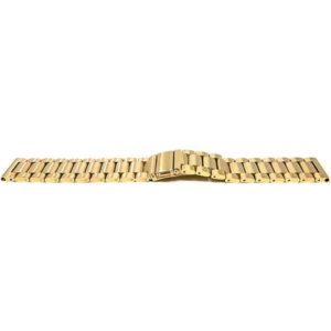Flat view of Gold Tone Mens Metal Watch Band, Silver, Gold, Black, Black/Silver