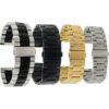 Bandini MET.238 | Mens Metal Watch Band, Silver, Gold, Black, Black/Silver