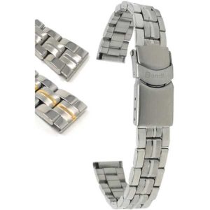 Bandini MET.409 | Womens Steel Watch Strap, Deployment, Silver and Gold Straps