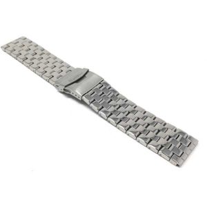 Bandini MET.575 | 24mm Metal Watch Band for Men, Silver Tone Metal Watch Strap