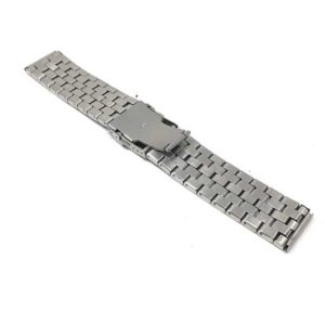 Closeup view of Silver Tone 24mm Metal Watch Band for Men, Silver Tone Metal Watch Strap