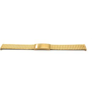 Flat view of Gold Tone Ladies Stretch Watch Strap, Expansion Band, Easy to Adjust