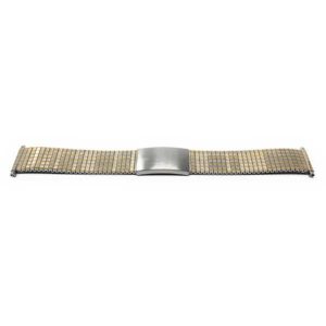 Flat view of Two-Tone Mens Expansion Watch Strap, Stretch Band, Easy to Adjust