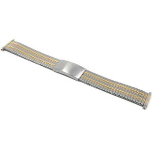 Angle view of Two-Tone Adjustable Expansion Watch Band for Men, Expandable Strap
