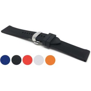 Bandini SIL.J28 | Soft Rubber Silicone Watch Band, Mesh Pattern, Deployment, Waterproof